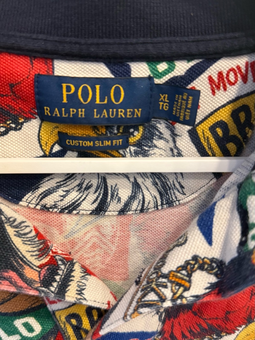 Polo Ralph Lauren Slim Fit Polo Shirt Men’s XL Graphic Patchwork Animal Print - Picture 3 of 6